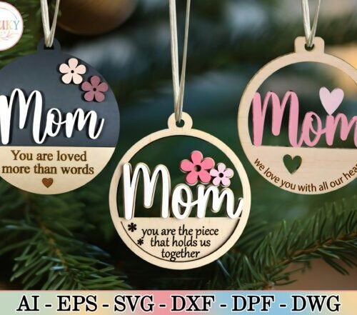 Mom Ornament Laser Cut File 144634556 Creativo Digital